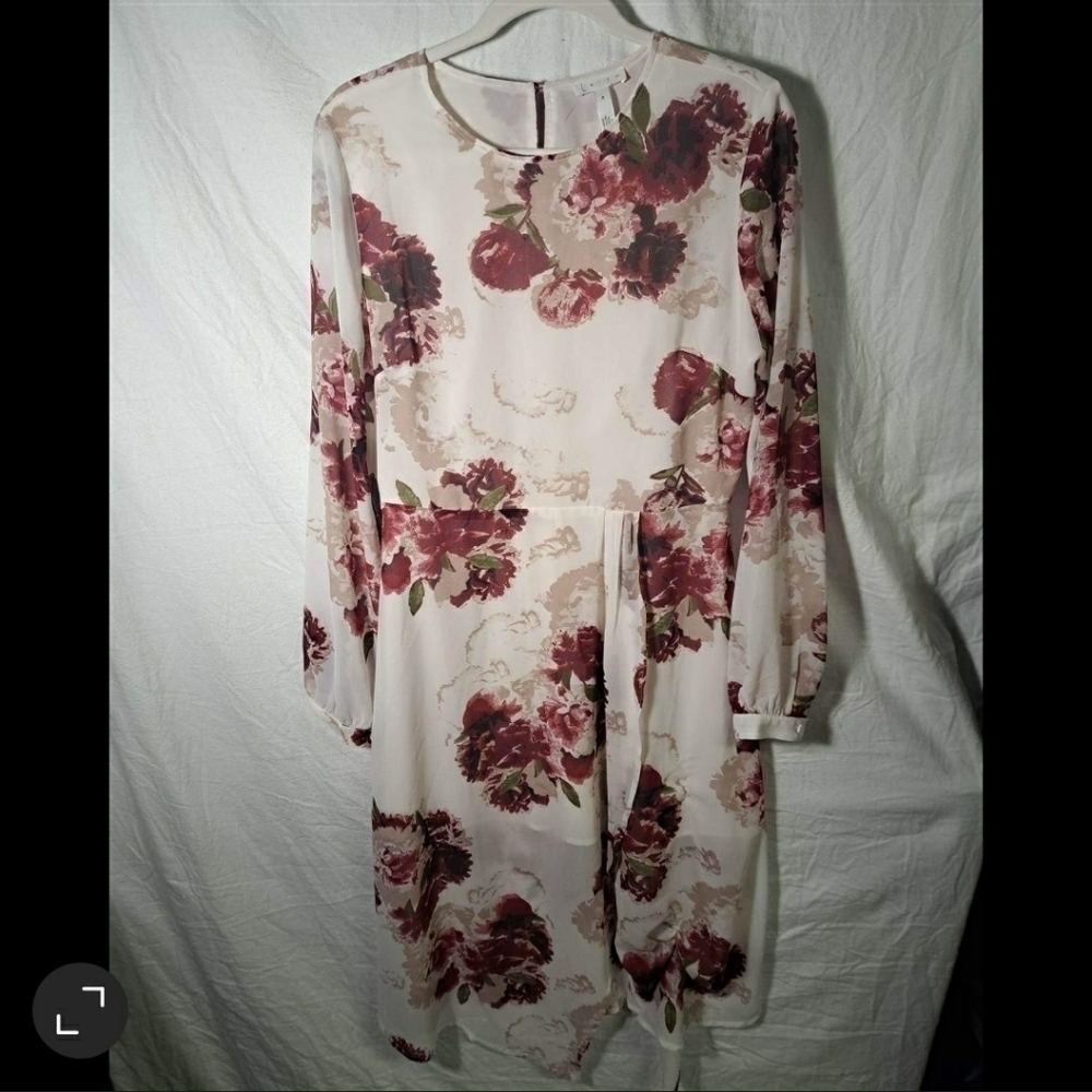 Leith Floral Empire Waist Midi Dress